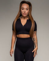 TCML Ribbed Quarter-Sleeve Crop Top