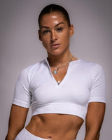 TCML Ribbed Quarter-Sleeve Crop Top