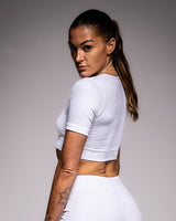 TCML Ribbed Quarter-Sleeve Crop Top